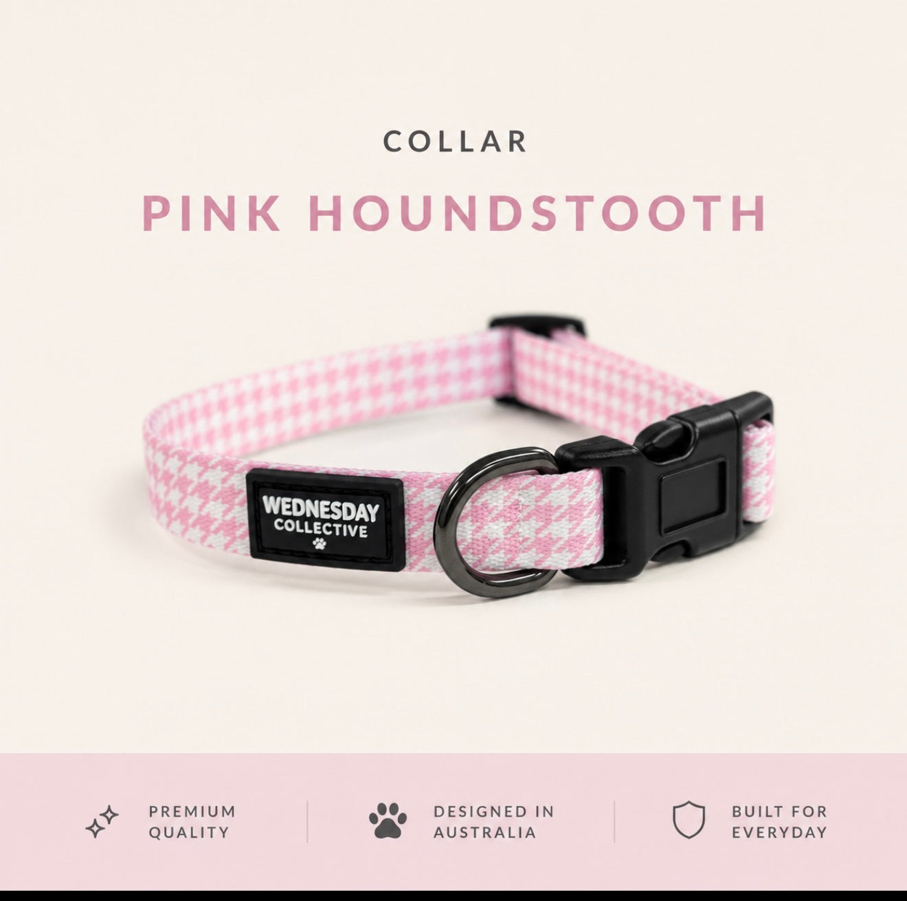 Pink Signature Houndstooth Collar