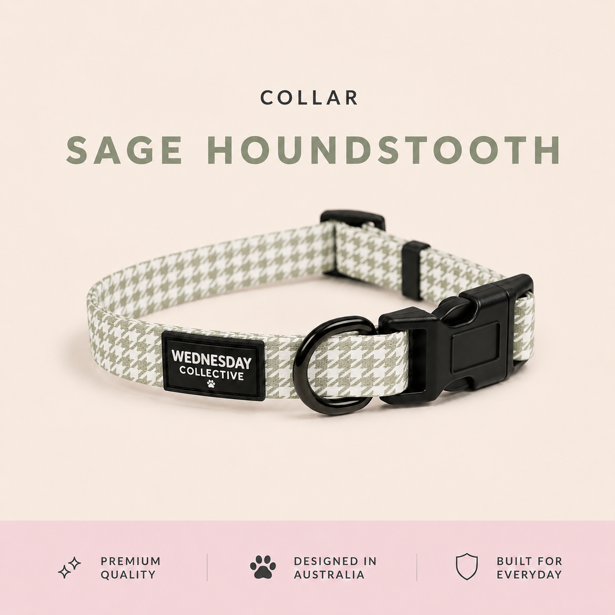 Sage Green Signature Houndstooth Collar