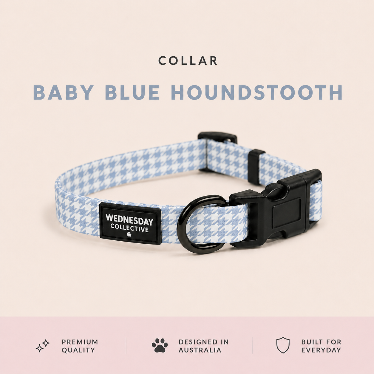 Baby Blue Signature Houndstooth Collar